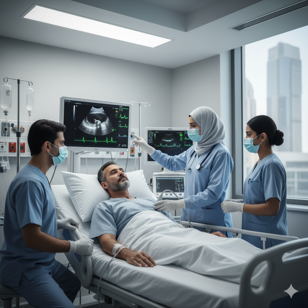 Doctors treating patient with rare heart infection in Dubai hospital ICU