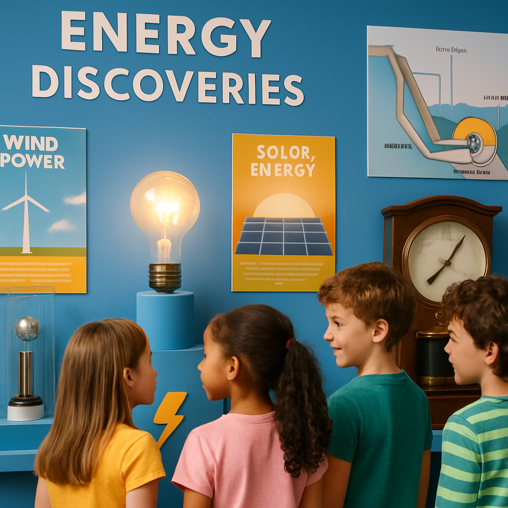 Children exploring energy discoveries at a science exhibition