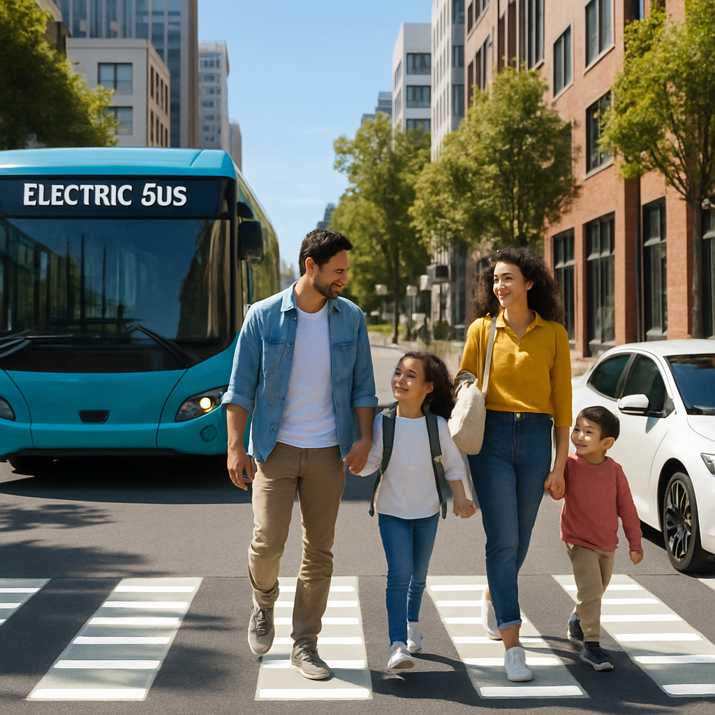 Smart Mobility with an electric bus and driverless car