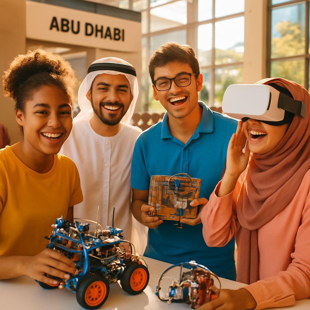 Young inventors at Start-Up Series 2.0 exhibition in Abu Dhabi