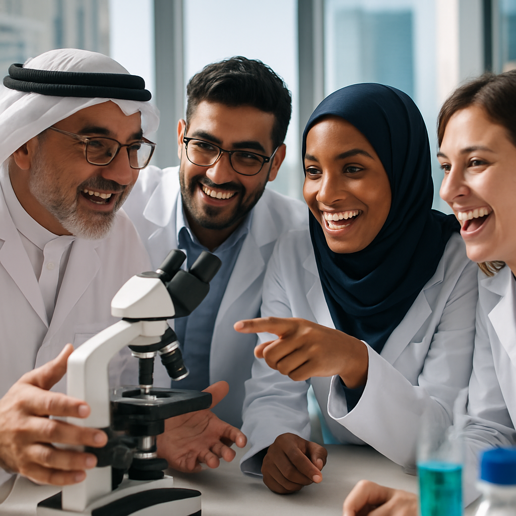 Scientists collaborating on Abu Dhabi science discovery