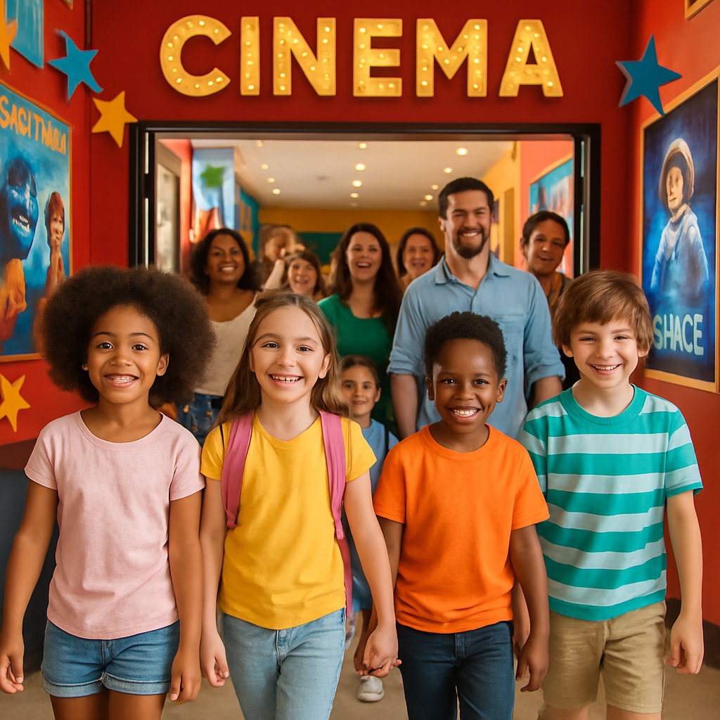 Families enjoying Dubai Cinema Akil event