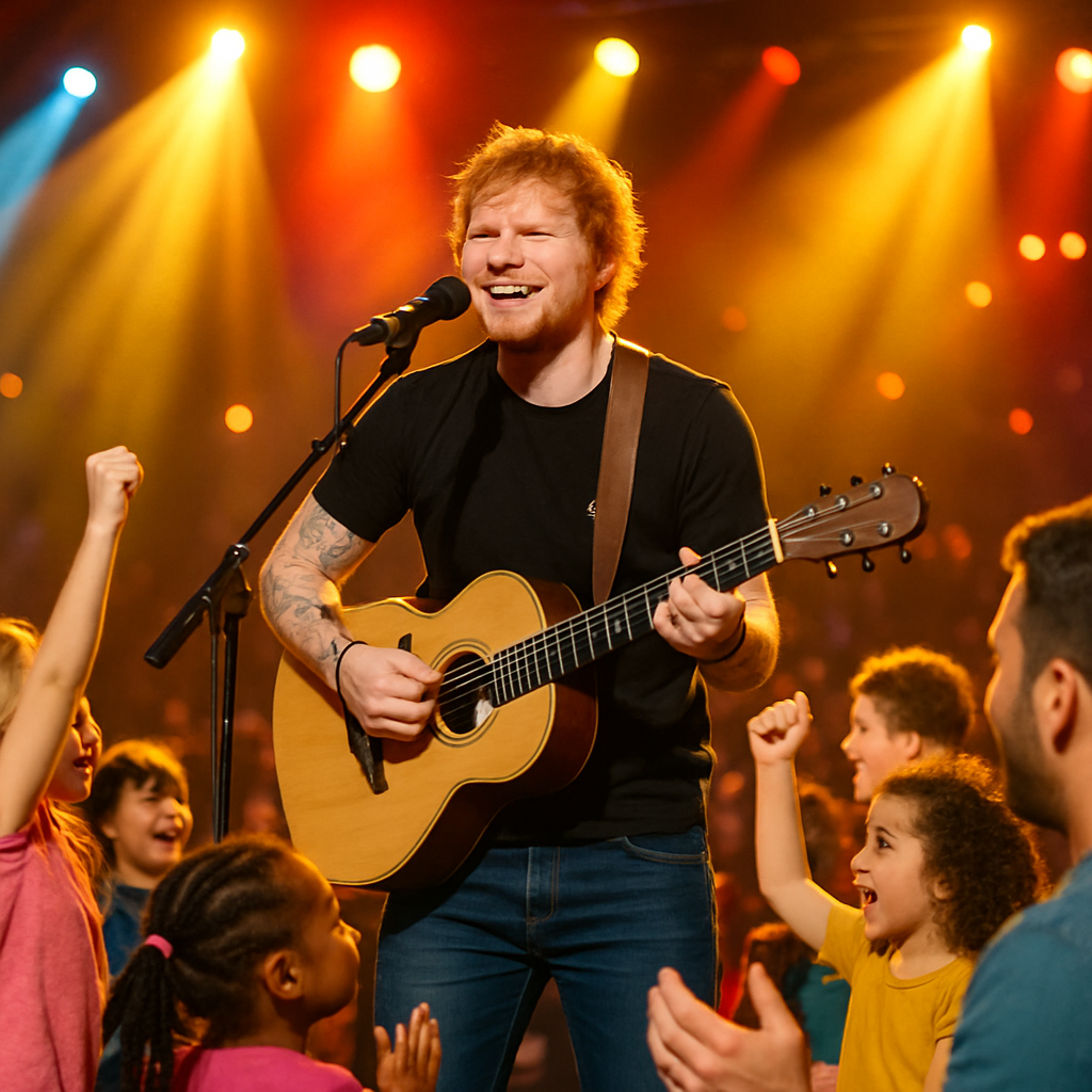 Ed Sheeran Tour Stage Excitement Ed Sheeran performing on stage during his tour