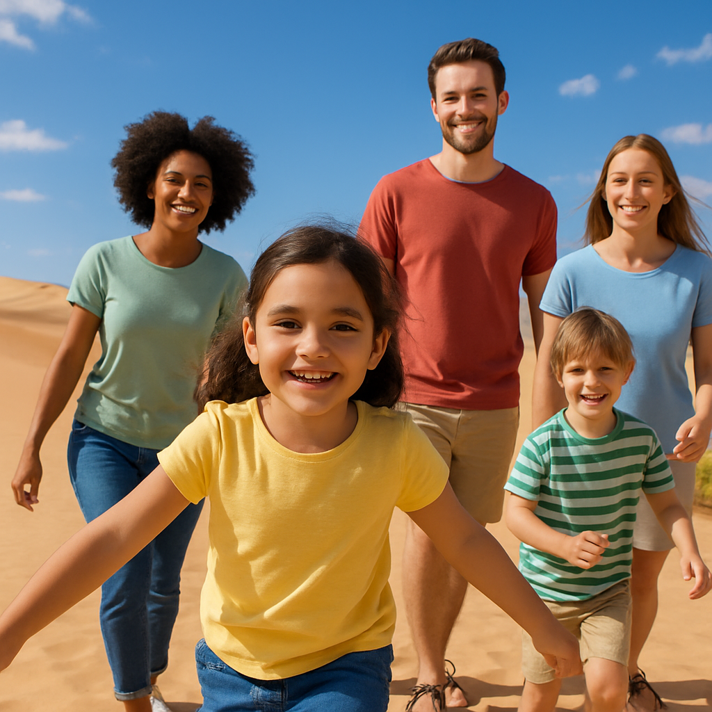 Sunny UAE desert in autumn with warm weather