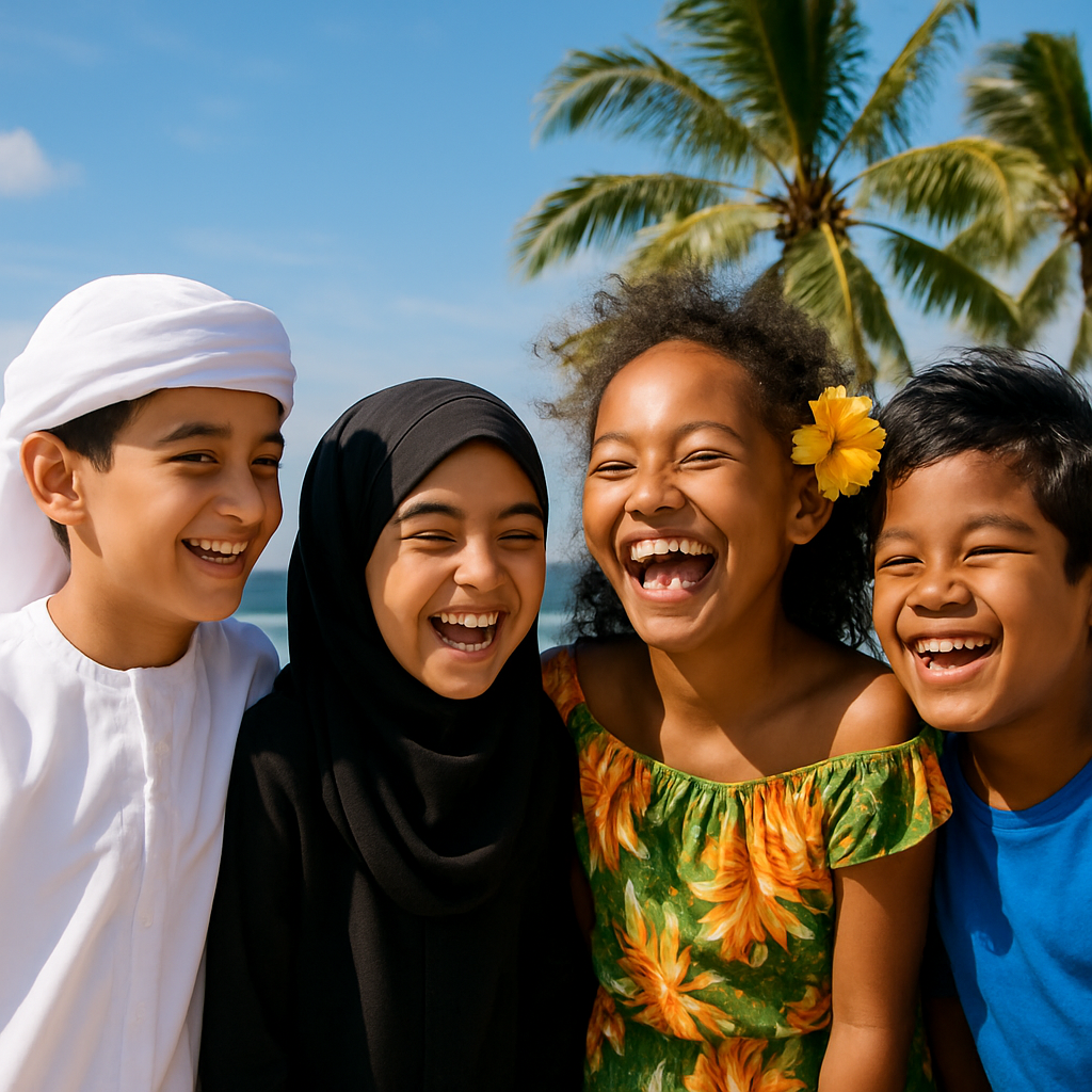 Children from UAE and Pacific Islands at a forum