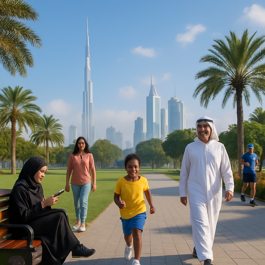 Bright UAE weather with clear skies and some fog