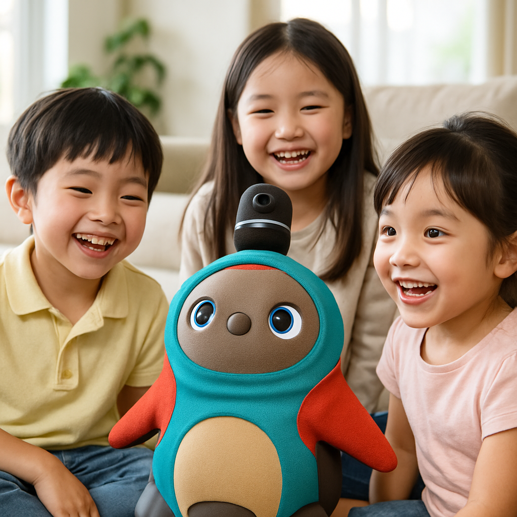 Lovot Robot in Abu Dhabi Lovot robot interacting with children in Abu Dhabi.