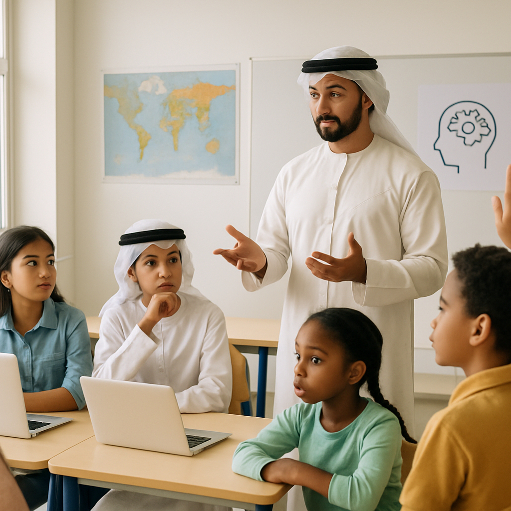 UAE classroom with students learning about AI.