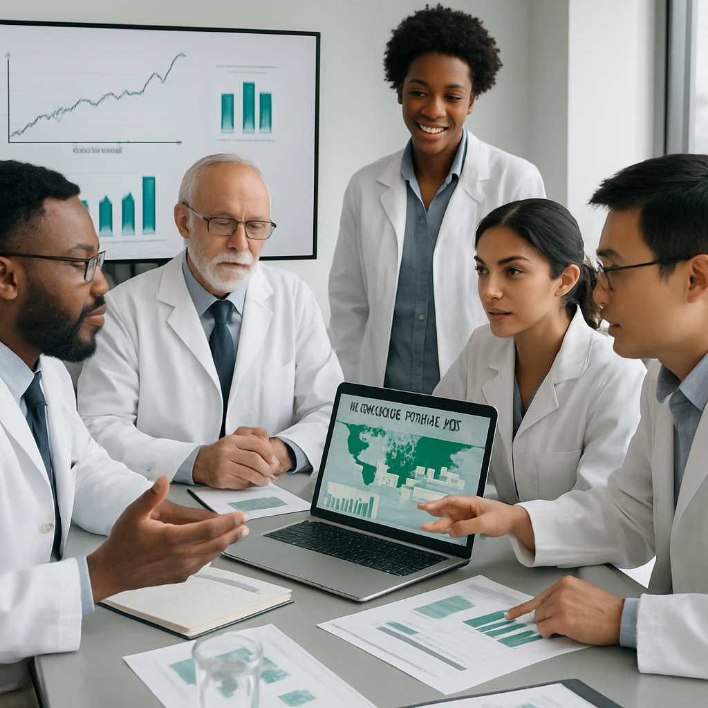 Scientists and health experts collaborating on climate health plans.