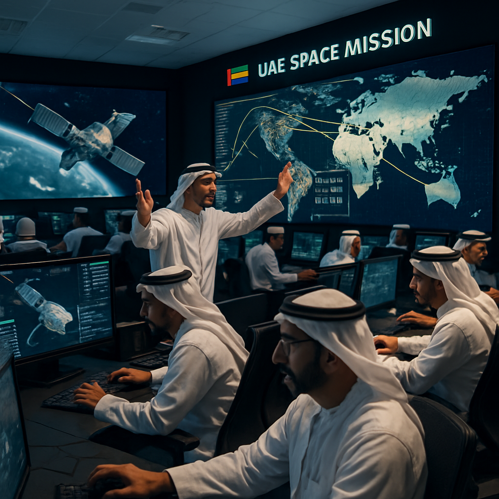 UAE space sector control room bustling with activity